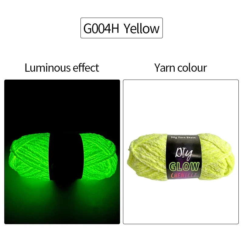 Luminous Knitting Yarn Glow In The Dark Polyester Chunky Yarn Hand Knitted Crochet DIY Wool Yarn Threads For Sweater Hat Making