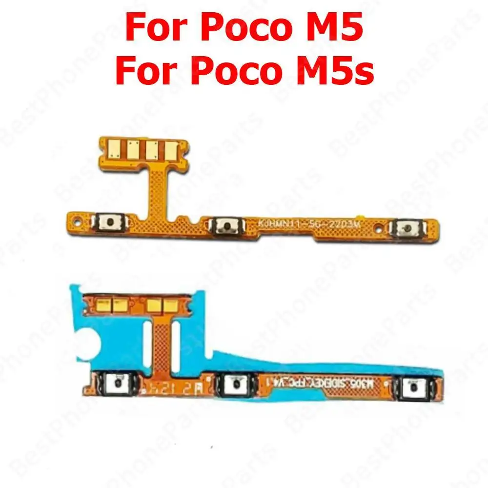 

Гибкий кабель включения и выключения громкости для Xiaomi Poco M5 M5s, боковая кнопка, ключ отключения звука, запасные части для мобильного телефона