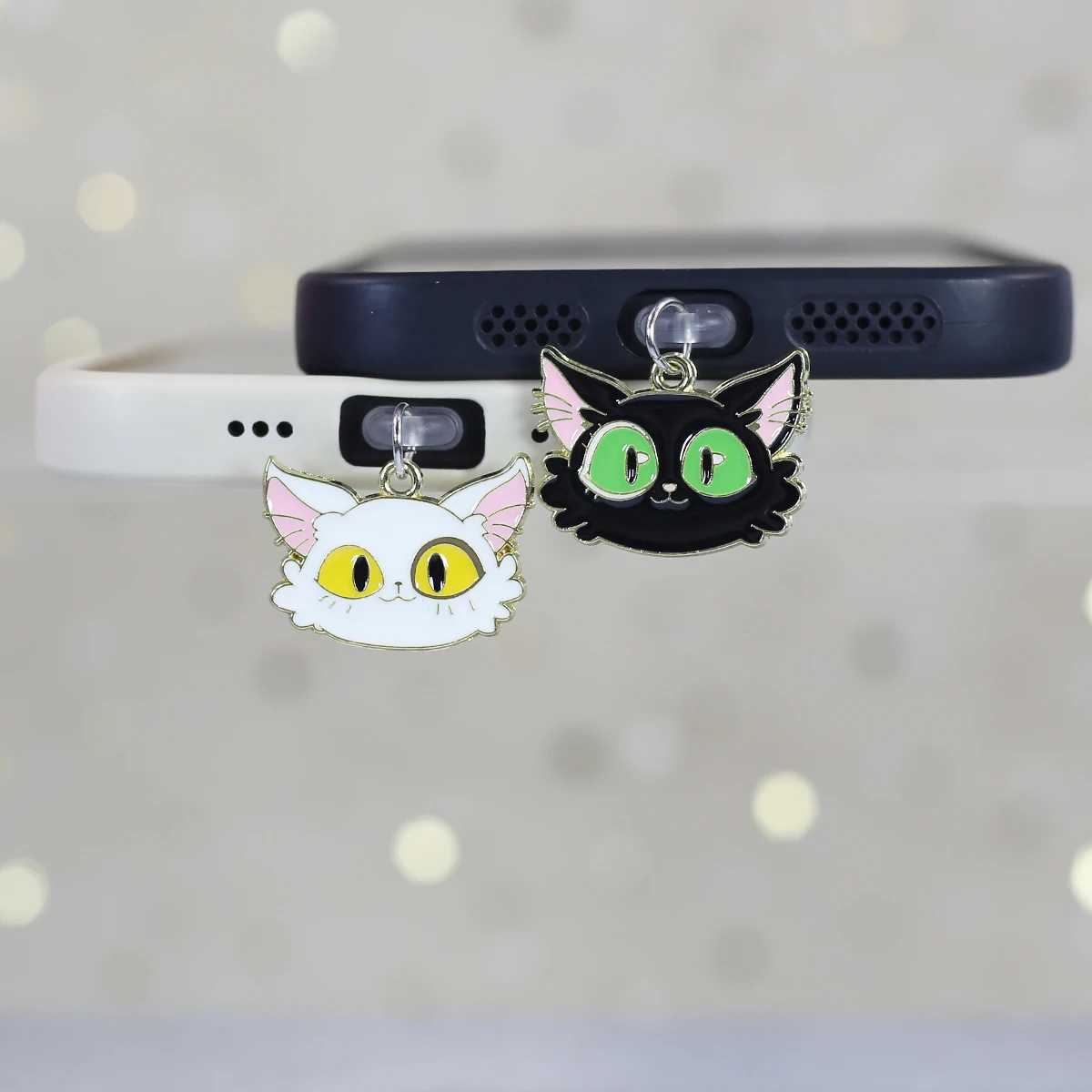 Cute kitten Mobile Phone Dust Plug Accessory Decoration Pendant For Iphone For Samsung Type-C Port