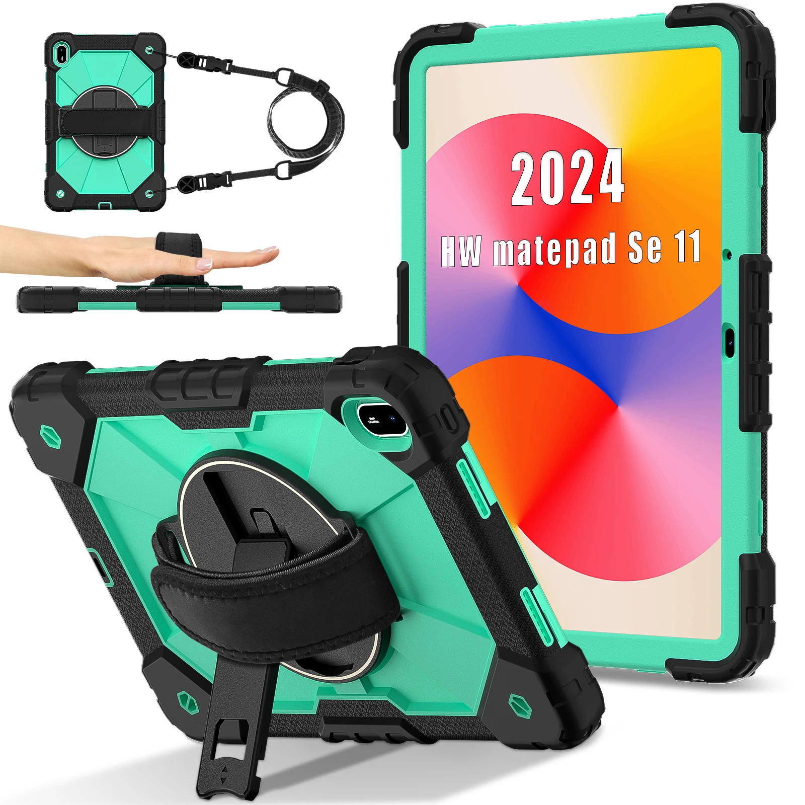 

Armor Case For Huawei Matepad 11.5 2023 Air 11.5" SE 11 2024 Kids Tablet Cover Hard PC Stand Shockproof Strap Shell Kickstand