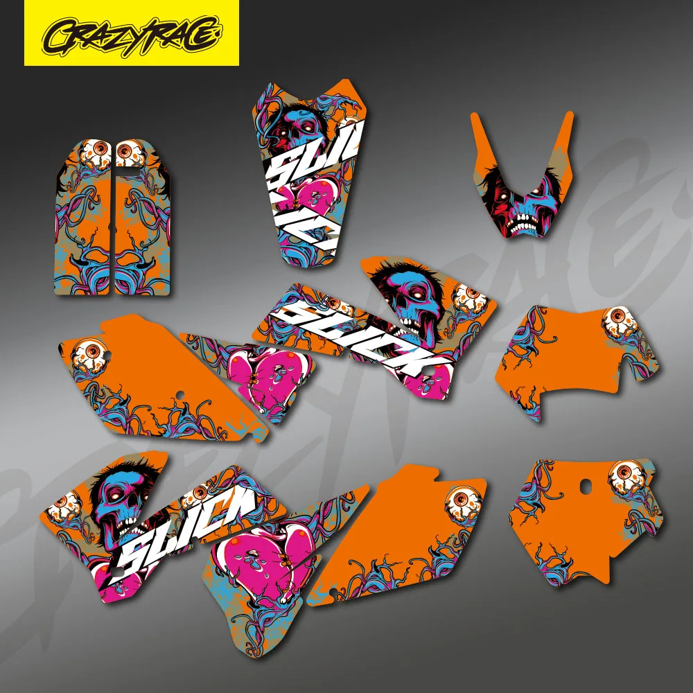 

Motorcycle Full Graphic Background Decal Sticker for KTM EXC 125 200 250 300 400 450 525 2005 2006 2007 Background Custom