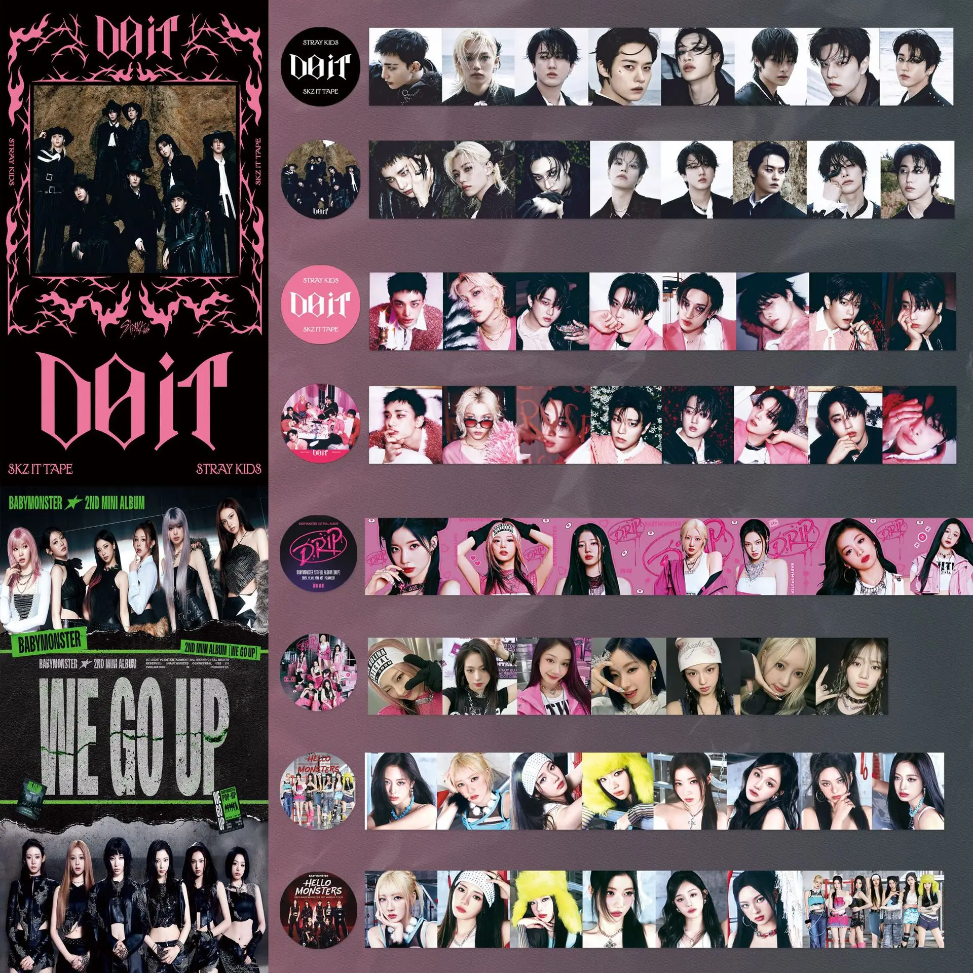 SKZOO رائجة البيع StrayKids الطرفية اشي الشريط DO IT ألبوم تحت عنوان ملصقات للمجلات لتقوم بها بنفسك مجموعة مروحة الحرفية