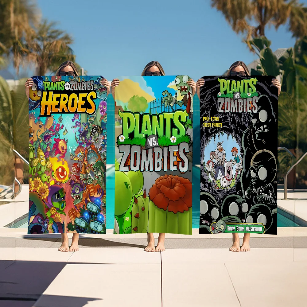 

P-Plants Vs Zombies Big Microfiber Beach Towels Quick Dry Towel Sand Beach Towels Pool Towel For Travel Swim Pool Yoga