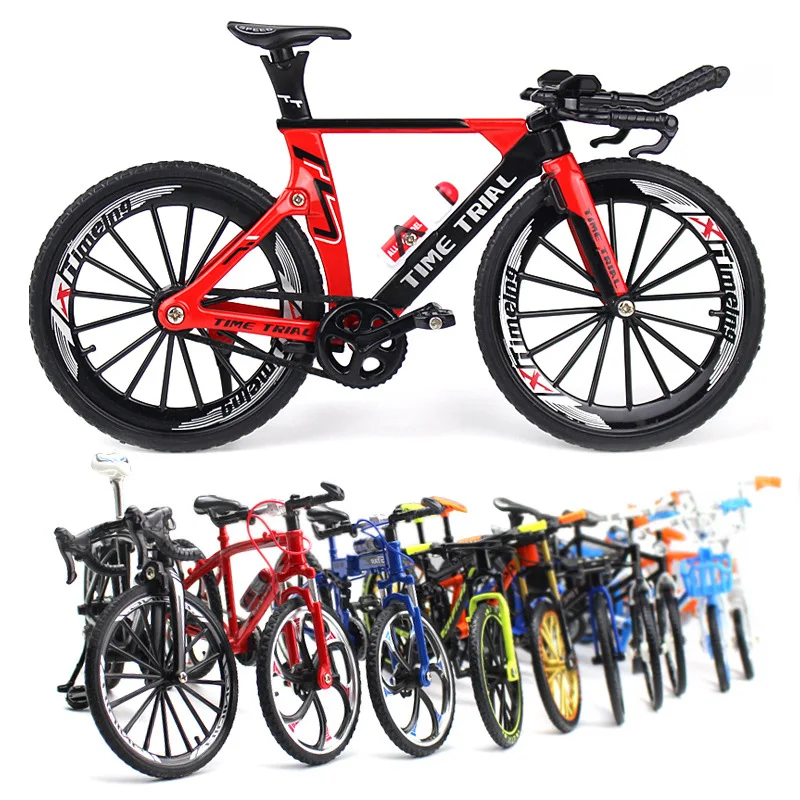 Mini 1:10 New Model Alloy Bicycle Diecast Finger Mountain Simulation Metal Bend Road Bike Collection Gifts Toys for children