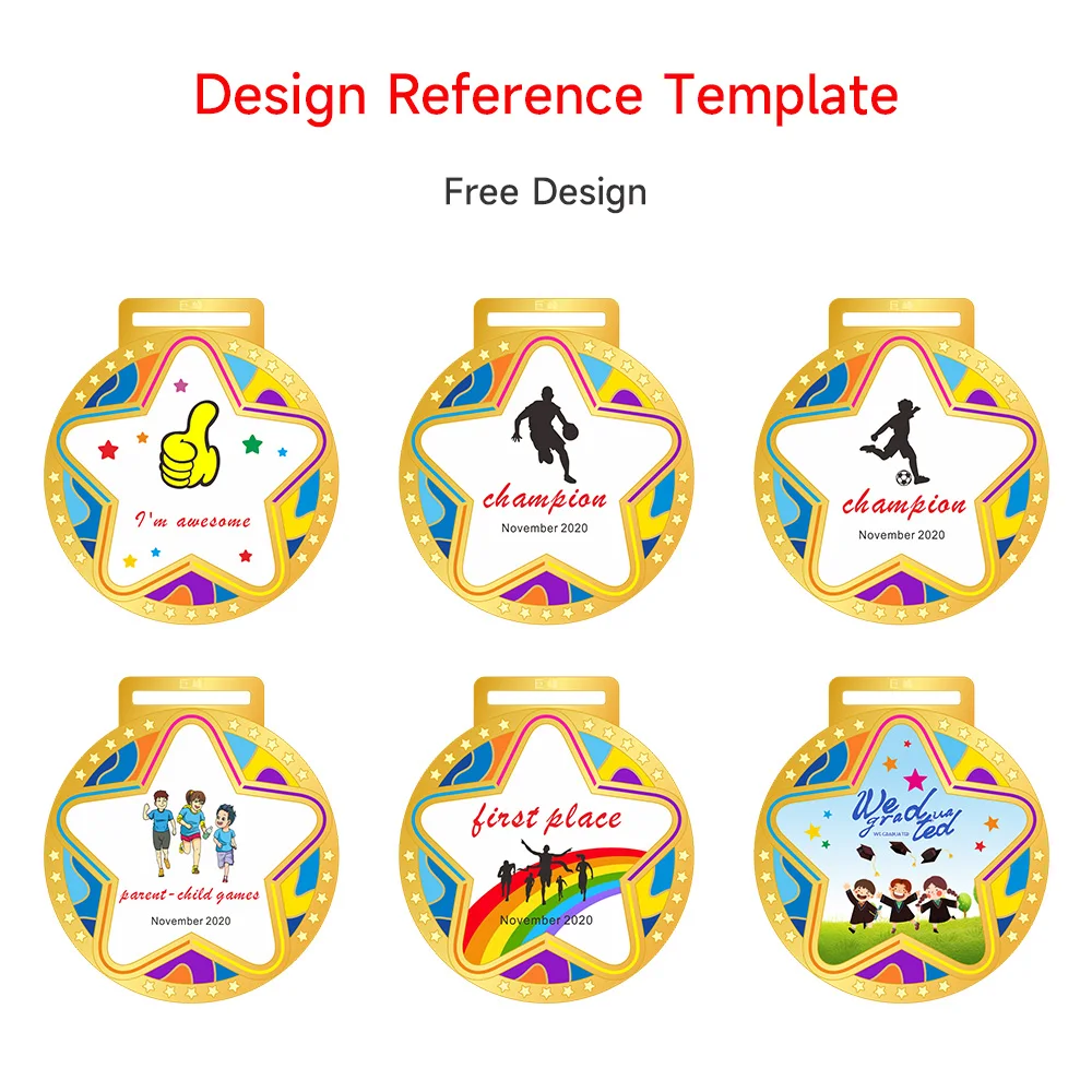 Creative Acrylic Medal Children\'s Medals Award Custom Transparent Medal School Students Running Sport Games Medals Free Print