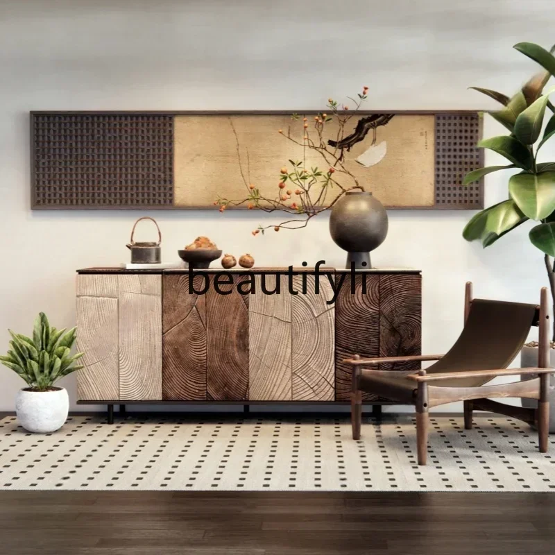 

ordic Lacquered Solid Wood Living Room TV Cabinet Multifunctional Lacquered Audiovisual