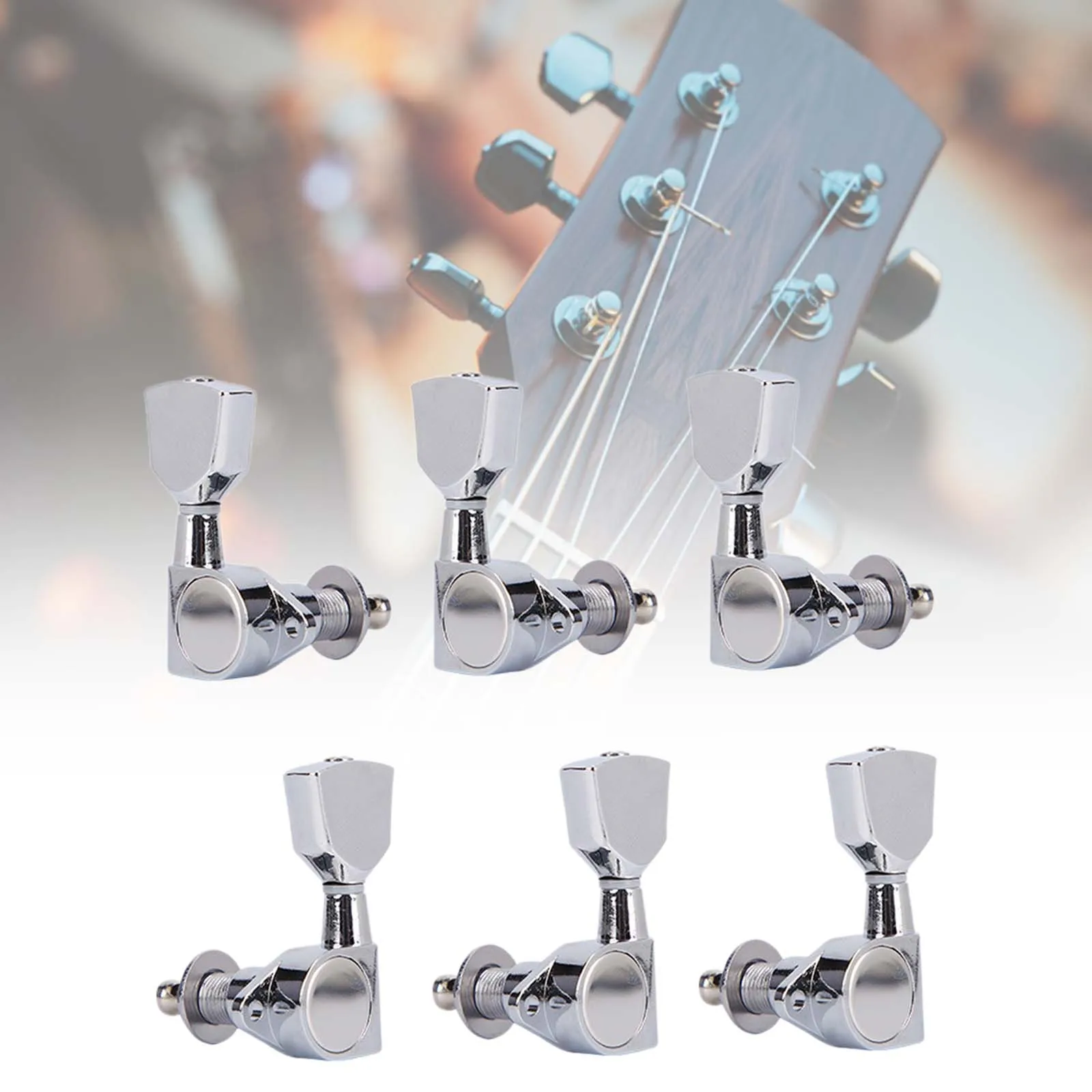 6 Pieces 3R 3L Guitar Tuner Pegs Guitar Tuner Machine Head Stringed Knobs Tuning Keys Accessories for Guitars Parts