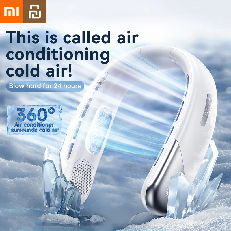 Xiaomi Youpin Portable Neck Fan Bladeless Silent Neckband Fan USB Rechargeable 3 Speeds Mute Wireless Electric Neck Cooler Fans