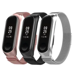 Milanese Loop Strap For Xiaomi Mi Band 6 5 4 3 Stainless Steel Magnetic Bracelet Metal Wristband for Miband 4 3 Straps Correa