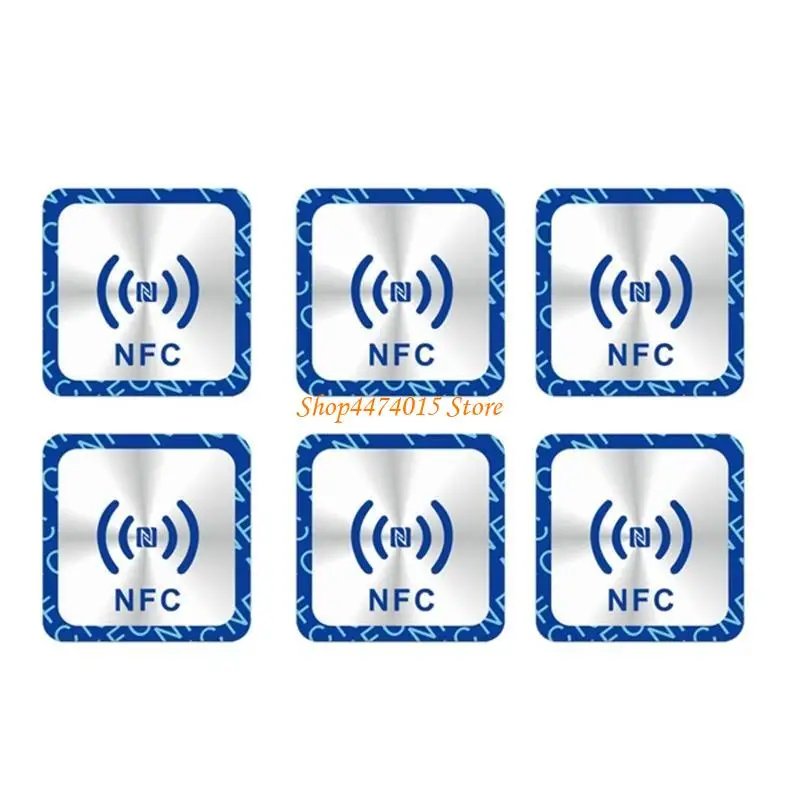 K1AA 6pcs/Lot Tags Stickers NTAG215 Анти -металлическая клейкая наклейка RFID Universal Lable NTAG215 TAG Metallic