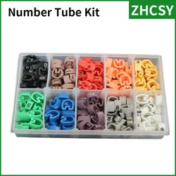 EC-0/1/2/3/5  Plastic 10 Trellis Kits Cable Wire Markers 0 to 9 10 Number Colorful Tube Size 0.75/1.5/2.5/4.0/6/10mm2  Sqmm