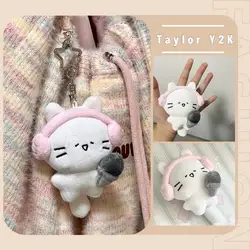 New Sanrio Hello Kitty Pendant Cartoon Earbuds KT Cat Plush Keychain Japanese Kawaii Bag Accessories Plush Toy Girlfriend Gift