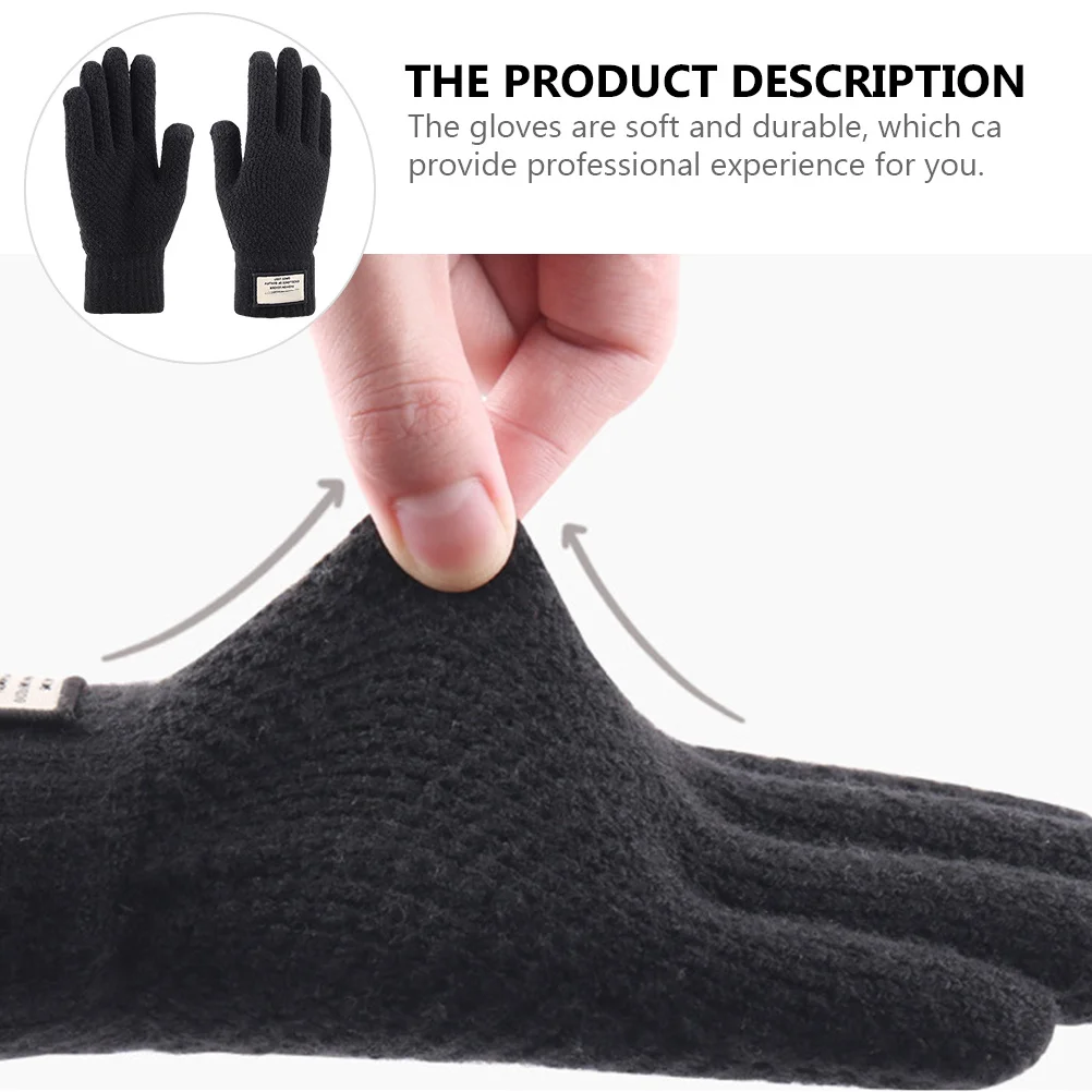 1 زوج قفازات الشتاء الدافئة للرجال يندبروف لمس الدراجات في الهواء الطلق المضادة للانزلاق تنفس قفازات الطقس البارد #2