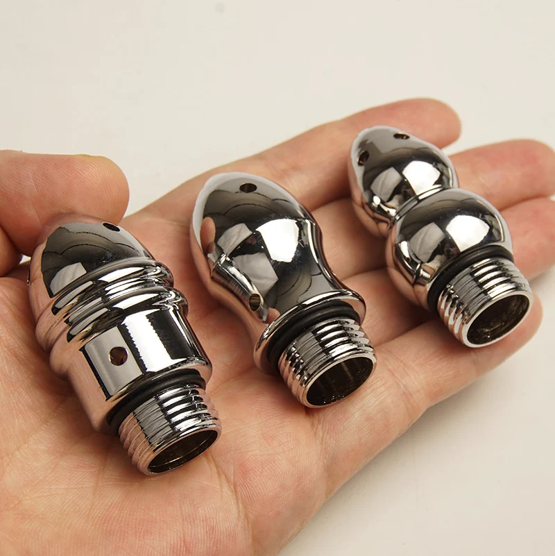 فوهة حقنة شرجية معدنية، 3 رؤوس منظف حقنة شرجية للاستحمام، تنظيف تنظيف دش المياه المحمول