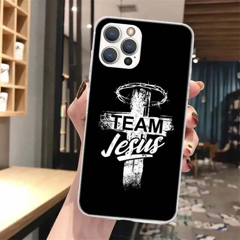 God Jesus Pray Cross Soft Phone Case For iPhone 16 15 14 13 12 11 Pro Max X XR XS 7 Plus 8 + SE 2020 Pattern Customized Cover 15