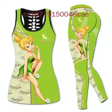 Tinker Bell Women's Hollow Tanktop Legging Sets | Women's Day Gift