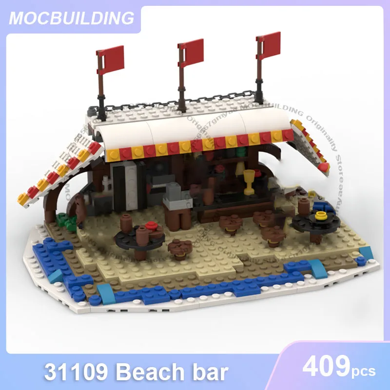 

MOC Building Blocks 31109 Beach Bar Model DIY Assemble Bricks Architecture Collection Display Creative Xmas Toys Gifts 409PCS