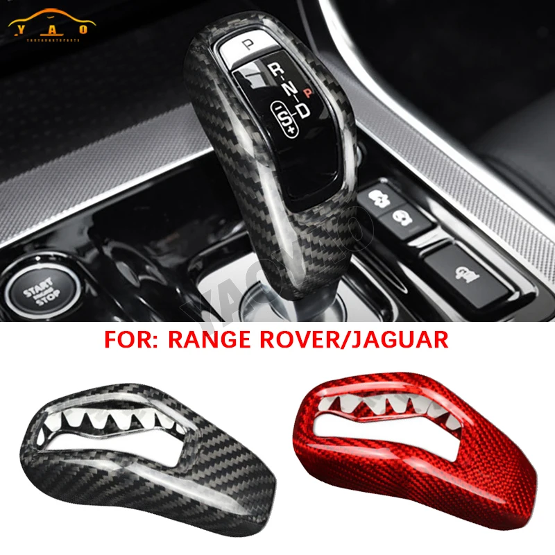 

For Land Rover Range Rover Sport For Jaguar XEL 2020 Carbon Fiber Car Gear Shift Knob Cover Trim Sticker Auto Accessories