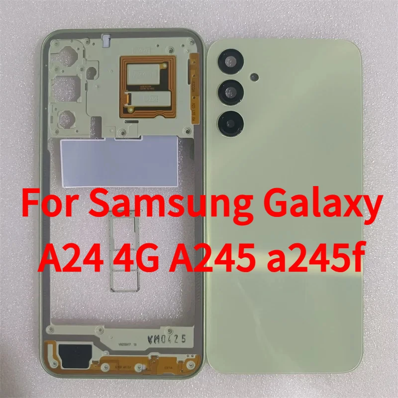 

For Samsung Galaxy A24 4G A245 a245f full housing case middle frame battery back cover rear door with camera lens repair parts