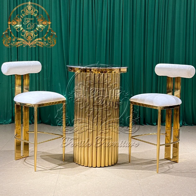 

Bar Furniture Wedding Event Round Shape Glass Top High Banquet Party Cocktail Tables