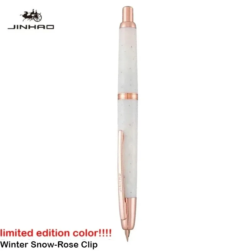 

JINHAO 20 Press Fountain Pen Retractable EF/F Nib Plastic With Clip Writing Ink Converter School Supplies PK 10 A1 Stationery