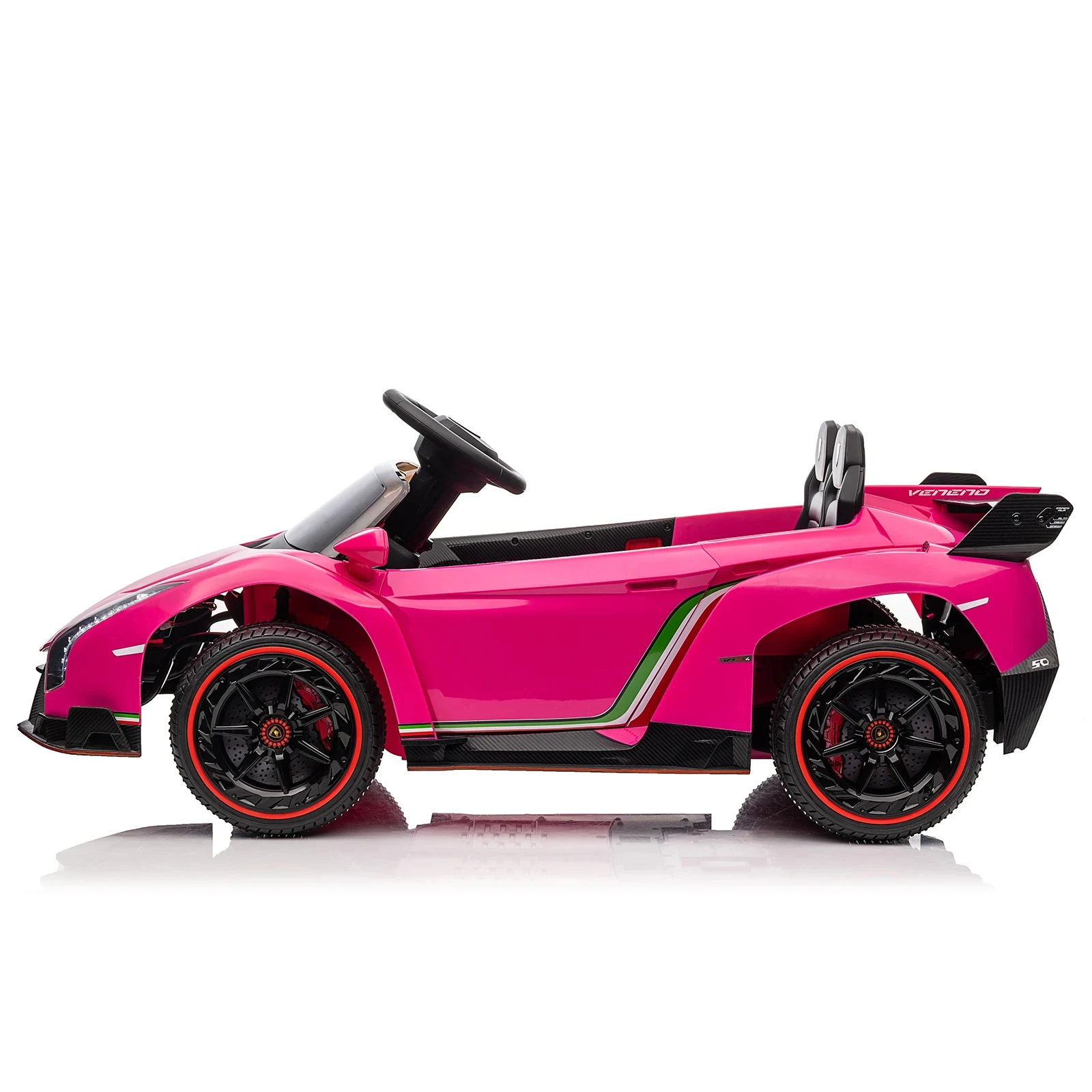 LEADZM-Petite voiture de sport Lamborghini Poison télécommandée, conduite de touristes, rose, 12V, 4,5 Ah, 2.4G