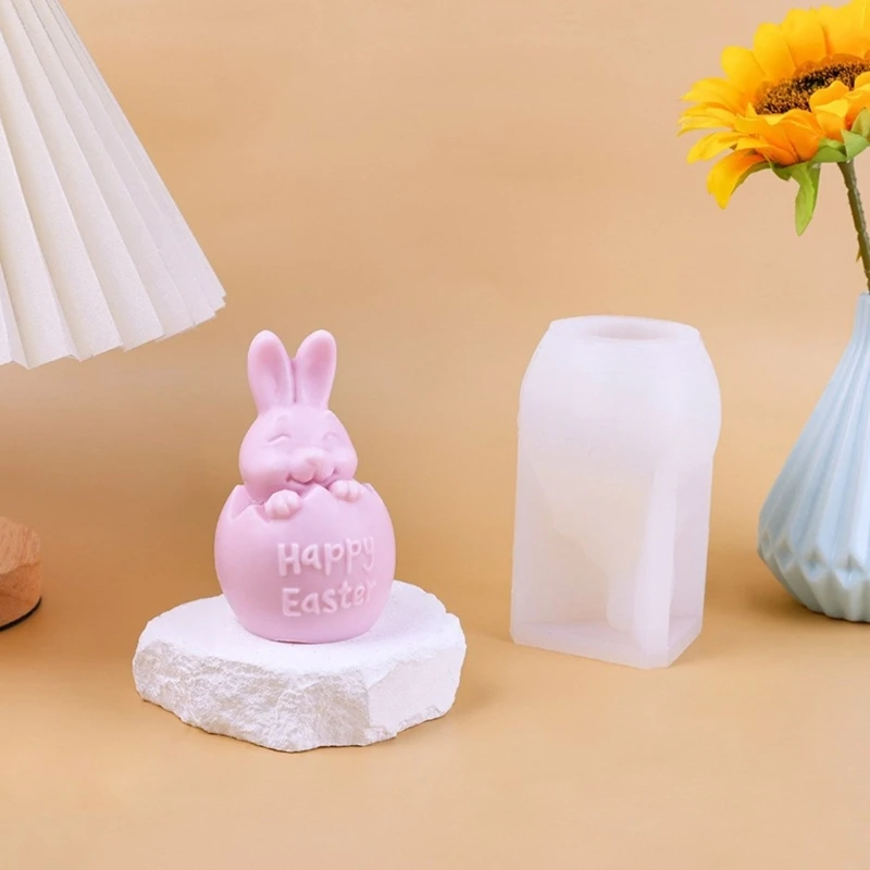 Molde vela silicona conejo Pascua, moldes jabón yeso resina Animal 3D, yeso DIY