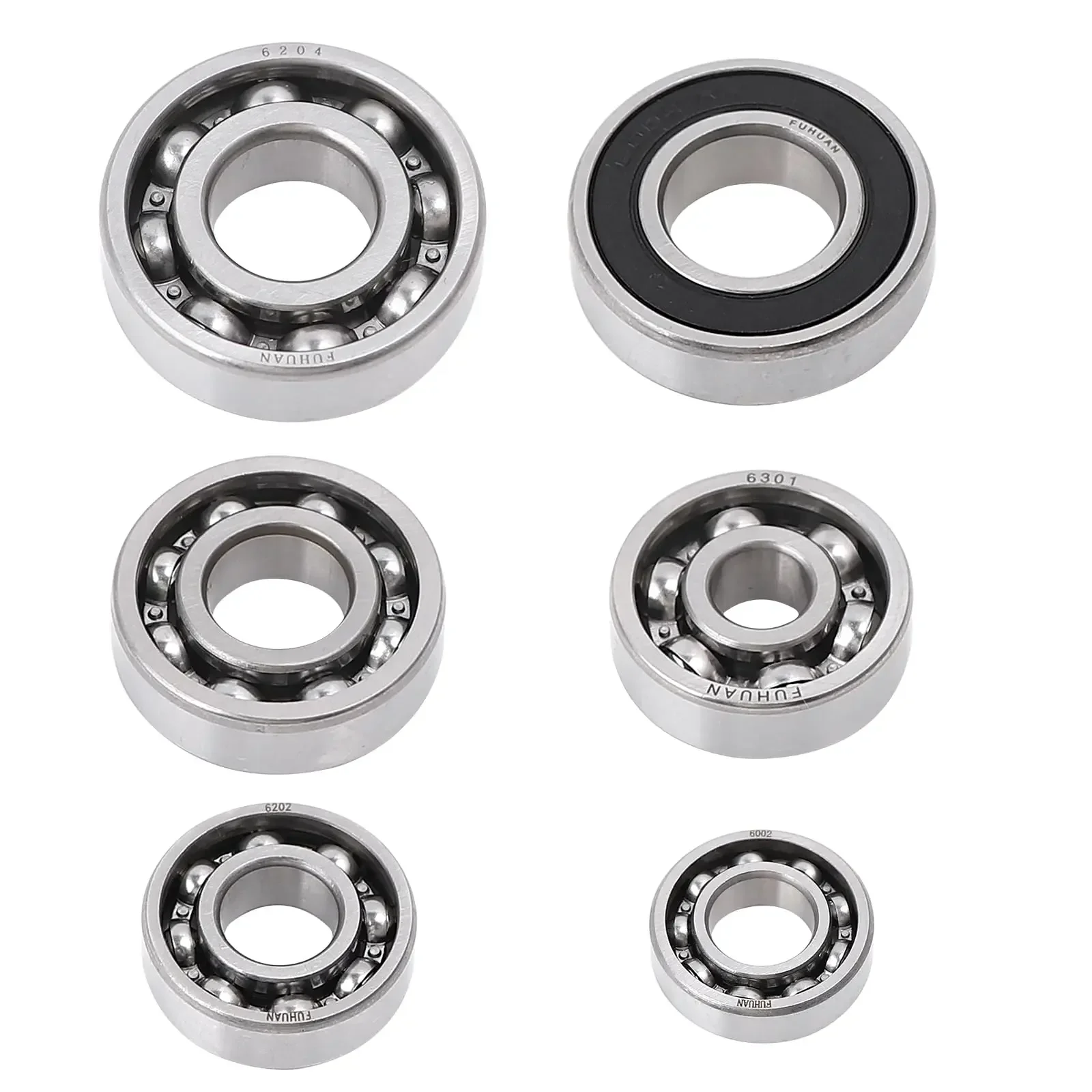 Juego de rodamientos de transmisión GY6 150CC, 6 piezas, Compatible con motor chino GY6 de 4 tiempos 152QMI 157QMJ, ciclomotores ATV Kart