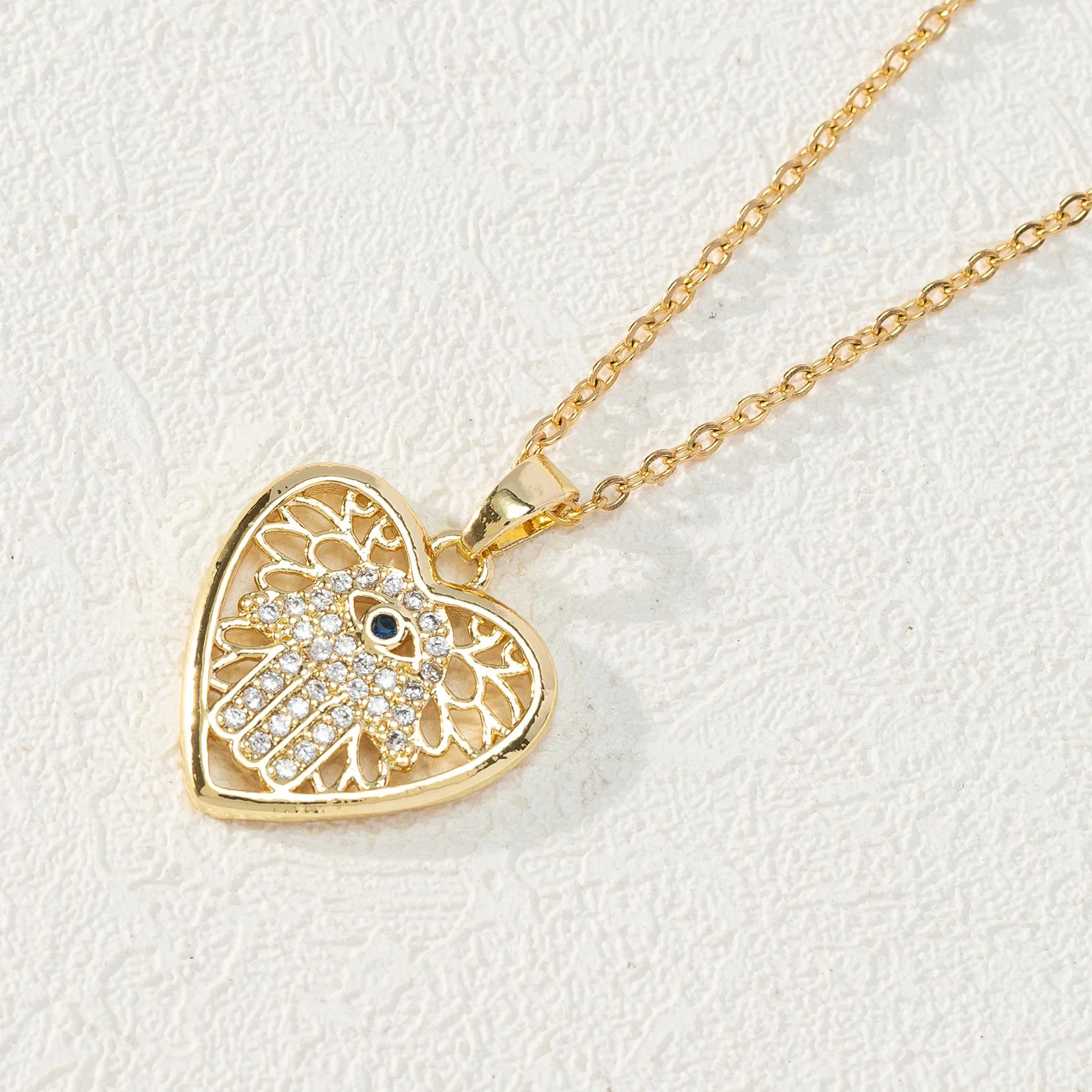 همسة اليد شيطان كحل قلادة عالية الشعور الياقوت الإناث شخصية المتخصصة الاتجاه قلادة حلية الديكور موضة بسيطة #5