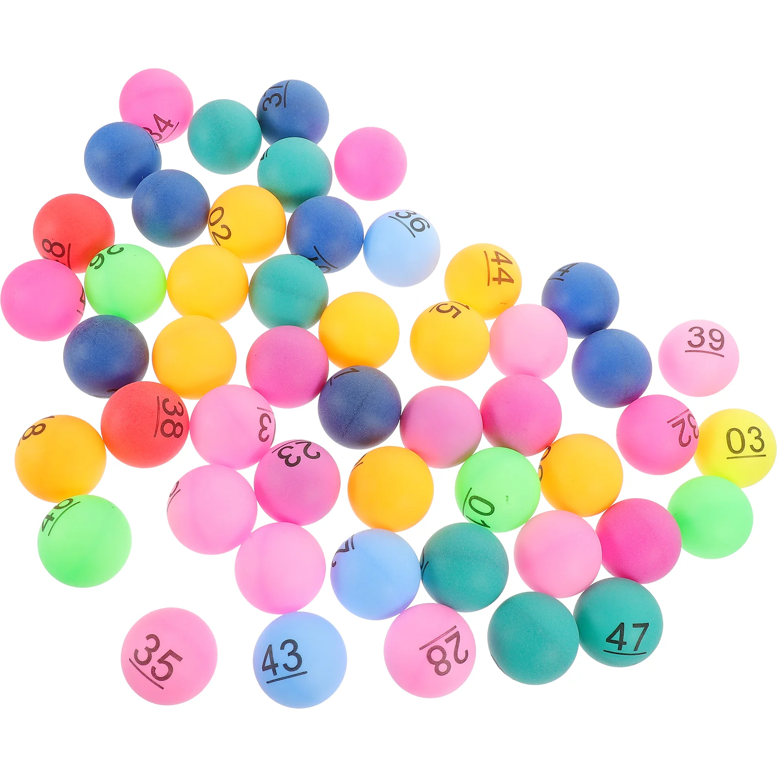 50 Pcs Digital Table Tennis Plastic Lottery Balls Game Props Pp Party Sphere Funny Entertainment