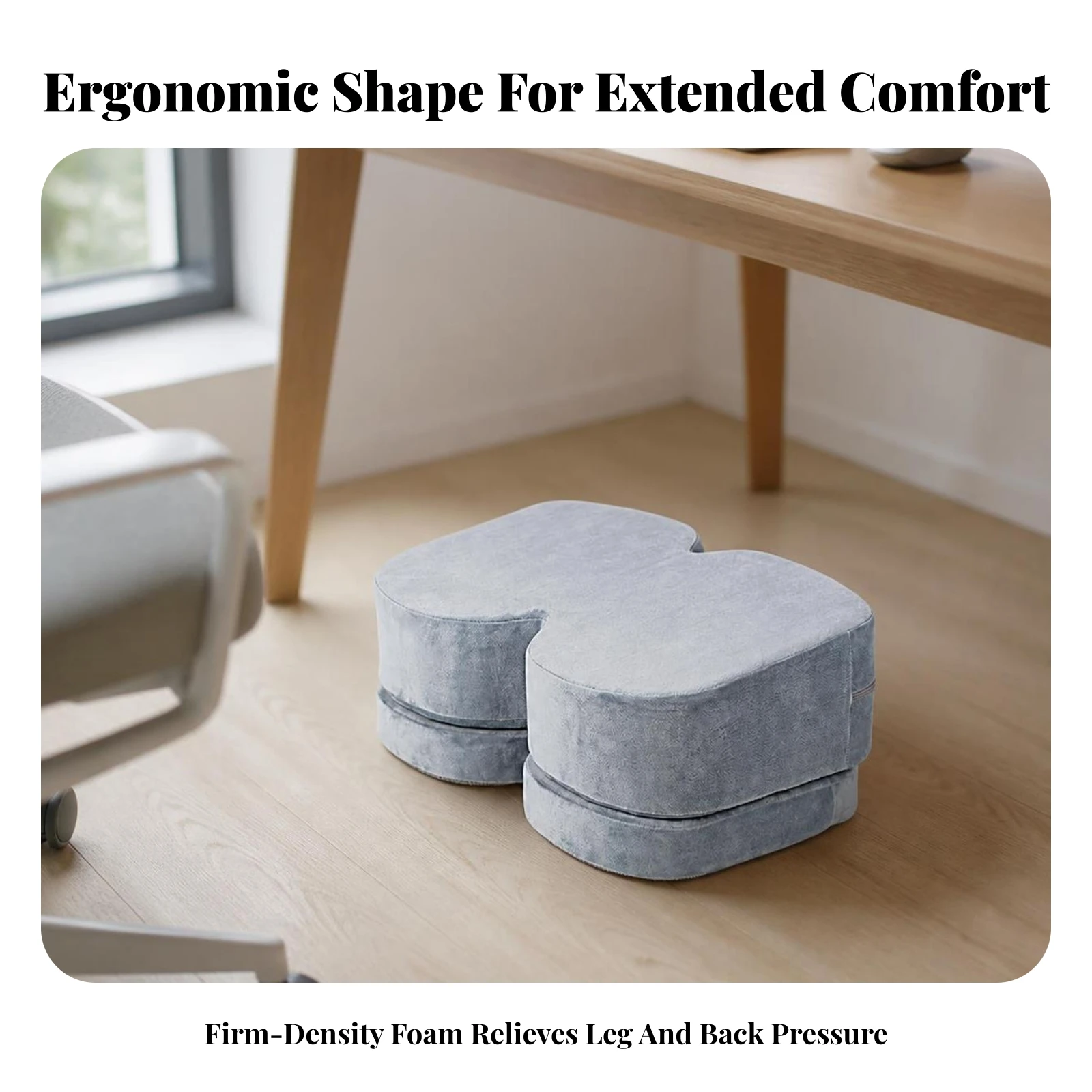 2 Pieces Under Desk Footrest Comfortable Foot Rest Foot Support Cushion Ergonomic Footrest with Washable Cover Supportive