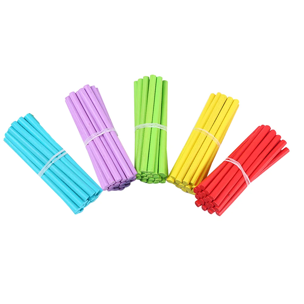 100pcs Colorful Math Manipulatives Math Wooden Counting Sticks Kids Preschool Educational Toys Counting Rods for Arithmetic Lear