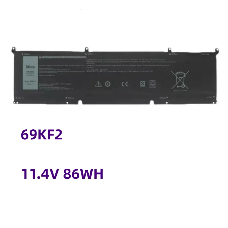 

69KF 2 Аккумулятор для DELL XPS 15 9500 9510 9520 9530 Precision 5550 5560 G15 5510 5511 5520 5515 5521 G7 15 7500 P91F P87F 86WH