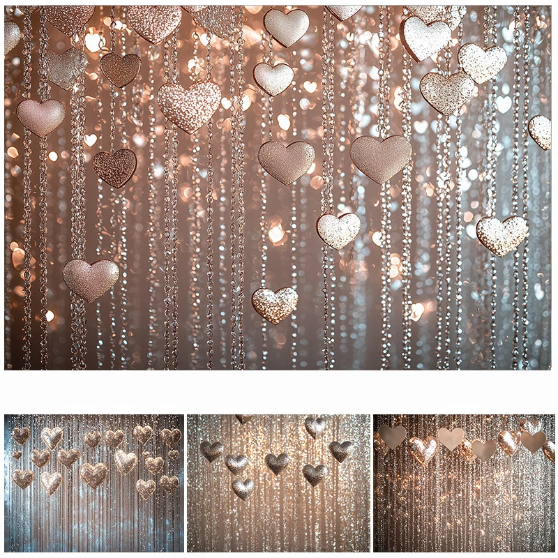 

WPFSGE Valentine's Day Photography Background Love Sparkling Decoration Props Confession Birthday Party Photo Backdrop Banner