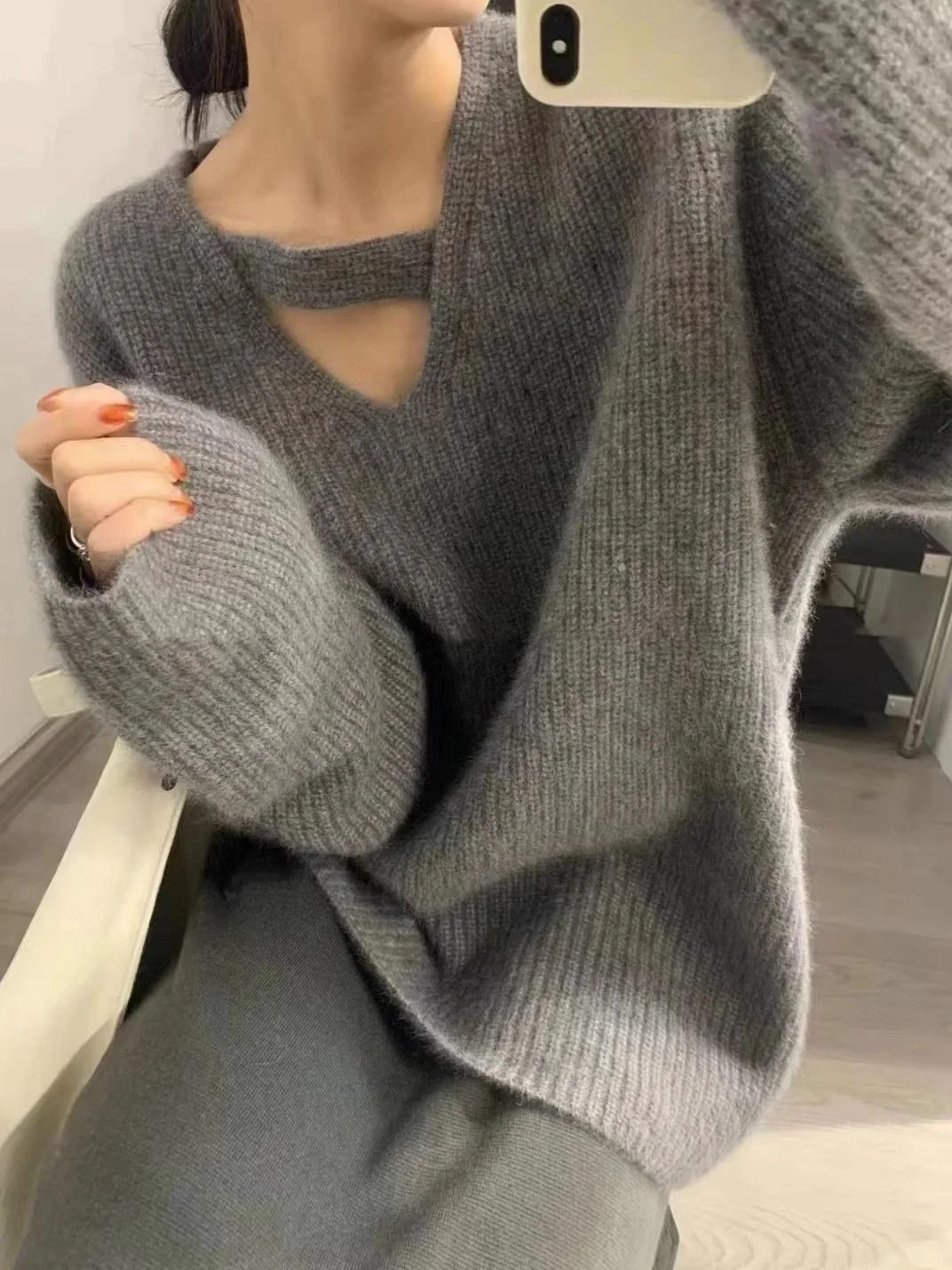 

plus Size Women's Thiened Knitted Sweater V-Ne Loose Fit Autumn Winter Faionable Casual Long Sve Top for plus Size