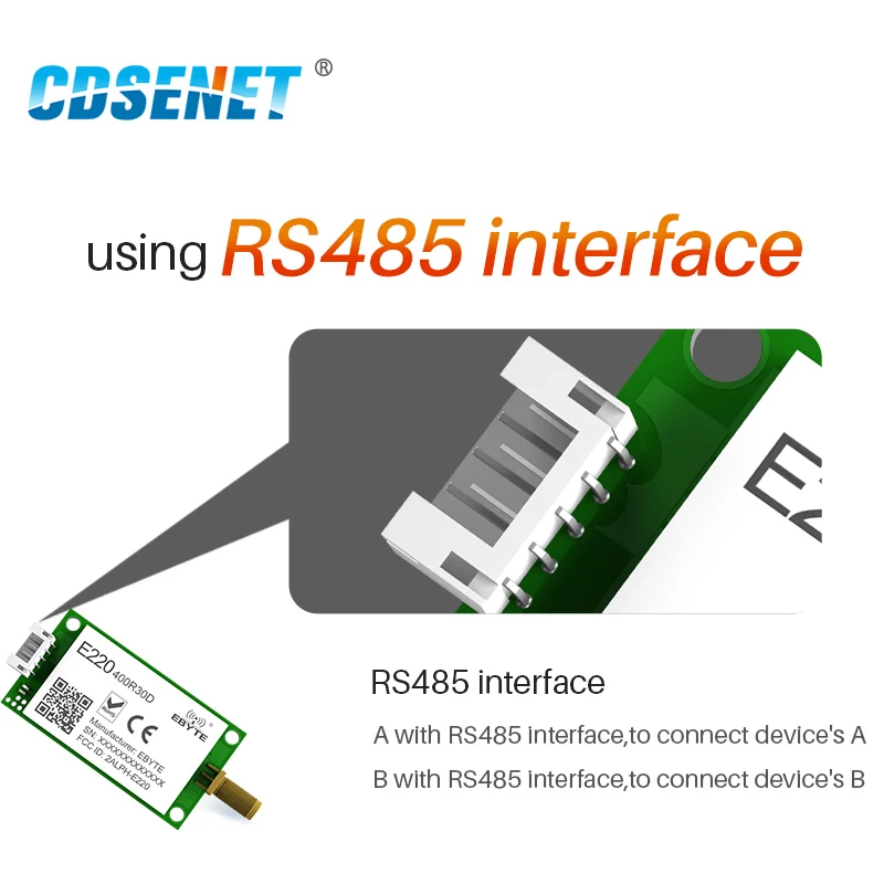 CDSENET LLCC68 LoRa Module RS485 433Mhz 470Mhz E220-400R30D 30dBm 10km Wireless Transceiver Receiver Long Range RF Module SMA