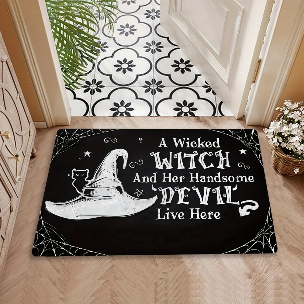 Magical Fairy Mushroom Moon Doormat Enchanted Garden Design for Front Door Entryway Non Slip Durable Floor Mat Perfect Gift view 3