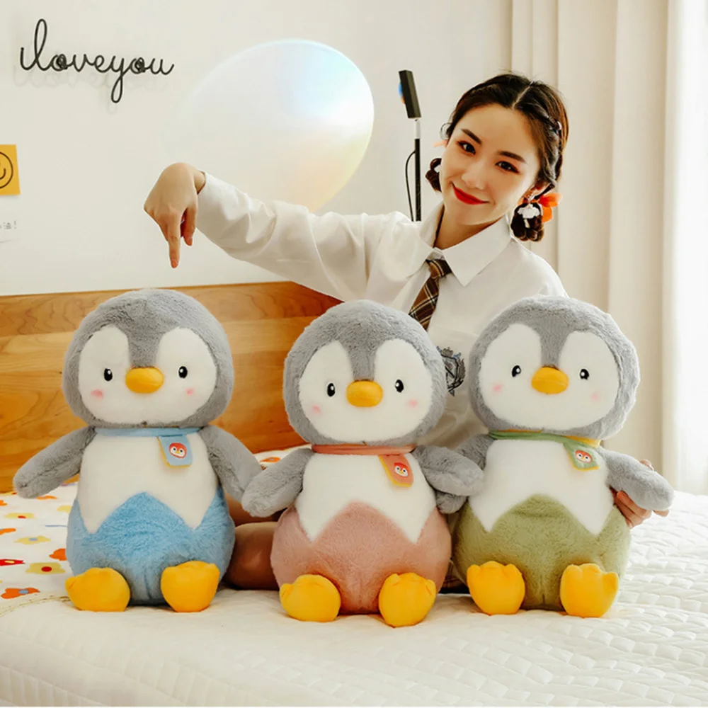 ตุ๊กตาเพนกวินตัวละครอนิเมะ ของเล่นนุ่มนิ่ม หมอนหนุนนอนเด็ก 25/40 ซม.
