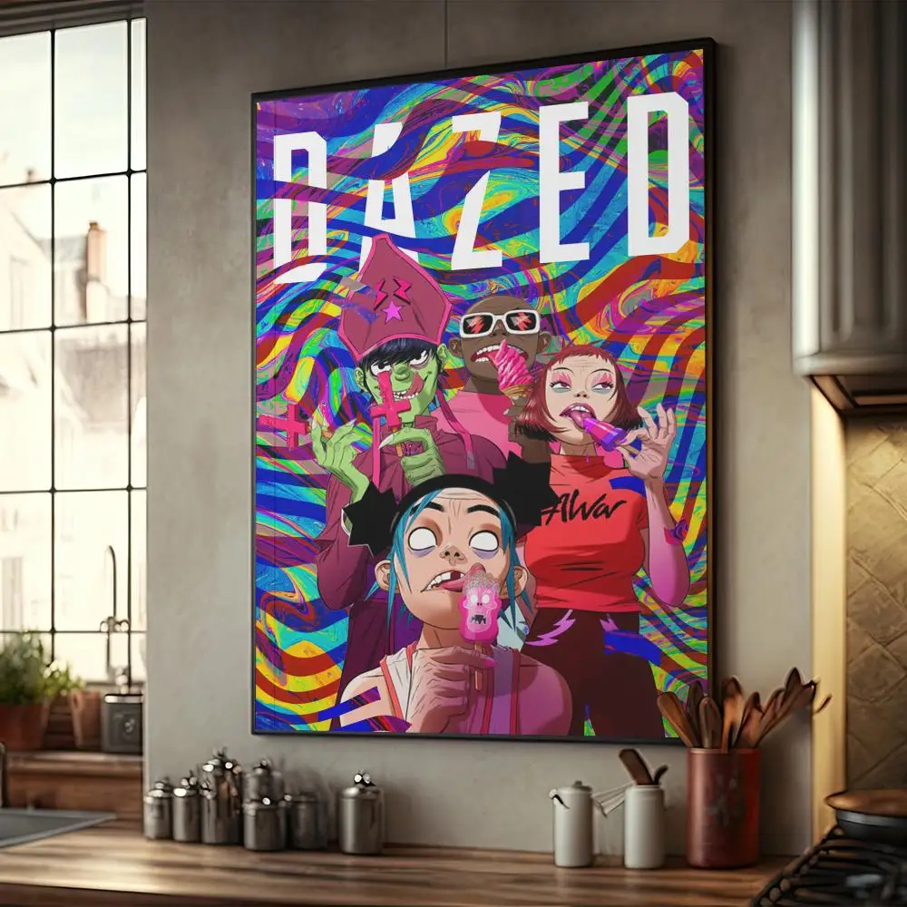 Retro Music Gorillaz Good Quality Poster Highend Kraft paper Poster Wall Art Painting Study Home Living Room Decoration Picture