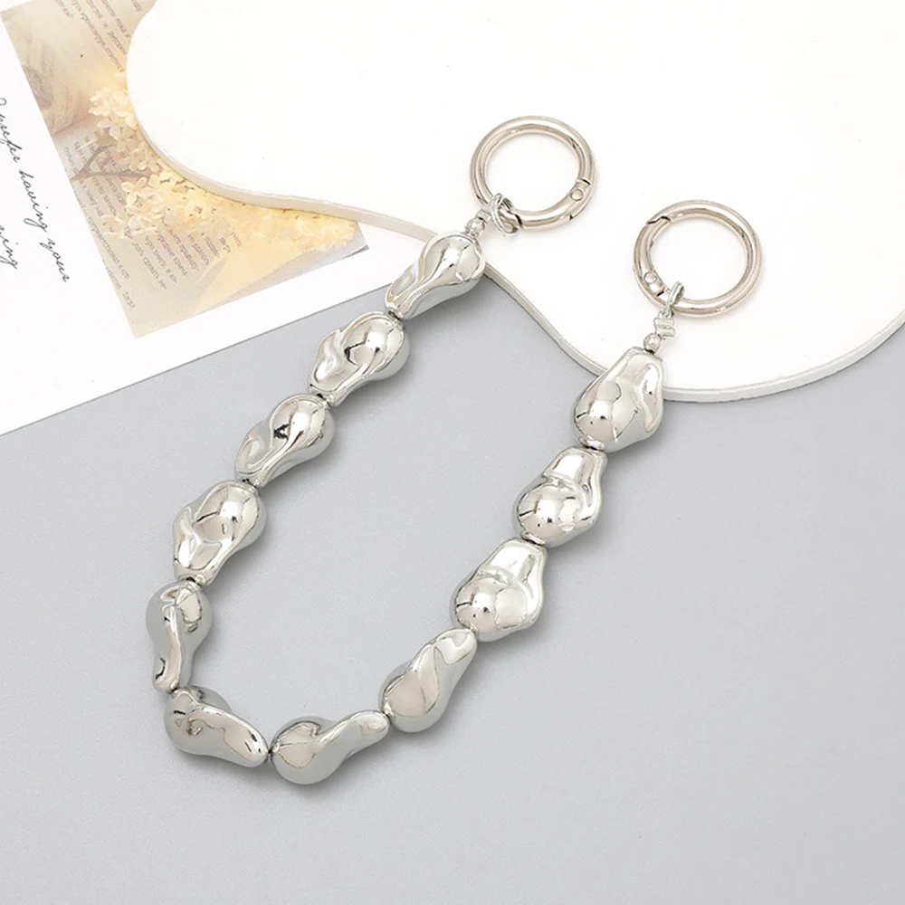 DIY Mobile Phone Case Chain Detachable Handbag Strap Bag Hand Chain Phone Lanyard Imitate Pearl Chain With Spring Ring