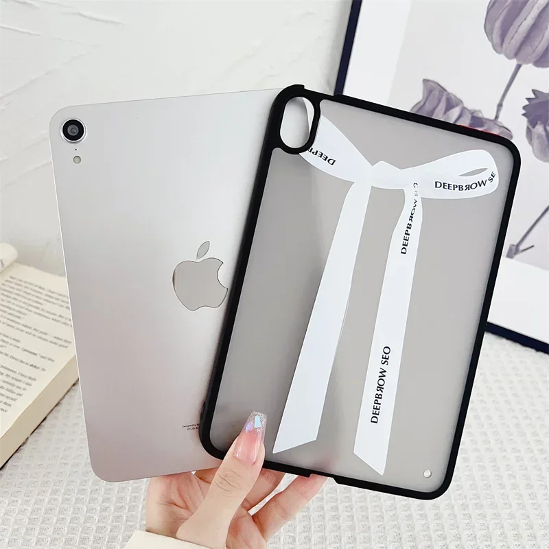 Oil Flower Cute Bow Back Cover for IPad 10th 9th 8th 7th 6th 5th Genration Case IPad Pro 11 10.5 Air 5 4 3 MIni 1 2 3 4 5 6 Case