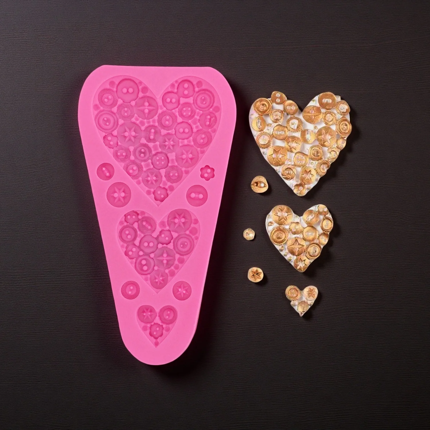 Button silicone mold Kitchen DIY cake baking tools Fudge cookies chocolate decoration clay plaster button shape silicone mold