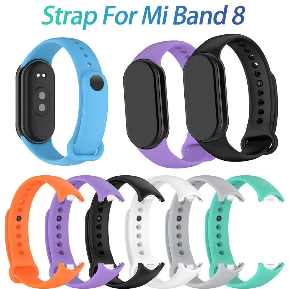 

Силиконовый ремешок для Xiaomi Mi Band 8, спортивный резиновый браслет с NFC, аксессуары для Xiaomi Smart Band 8
