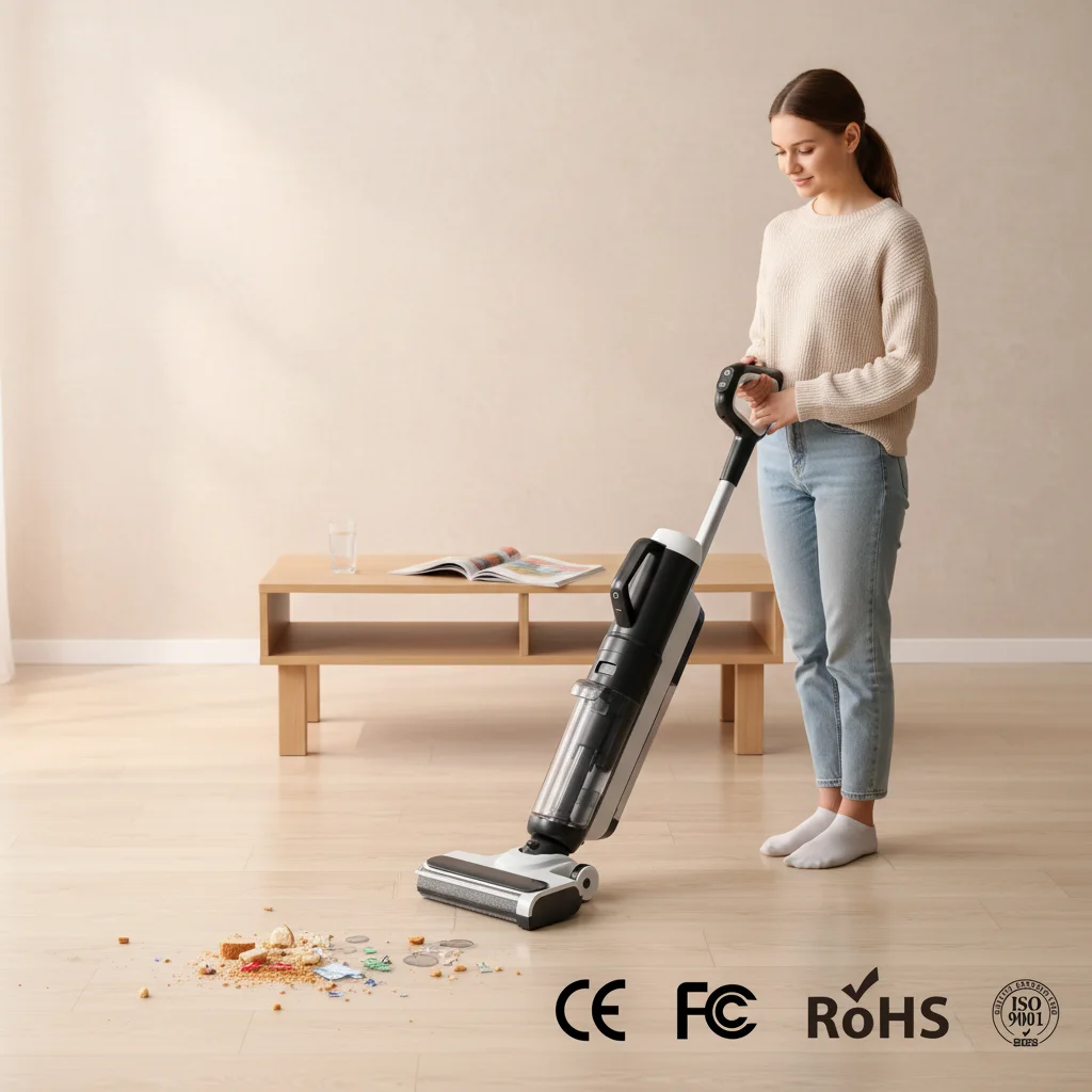 15000Pa 5-in-1 Handheld Vacuum Cleaner HEPA Filter Wet Dry Self-Propelled Floor Washer with LED Display for Hard Floor Cleaning