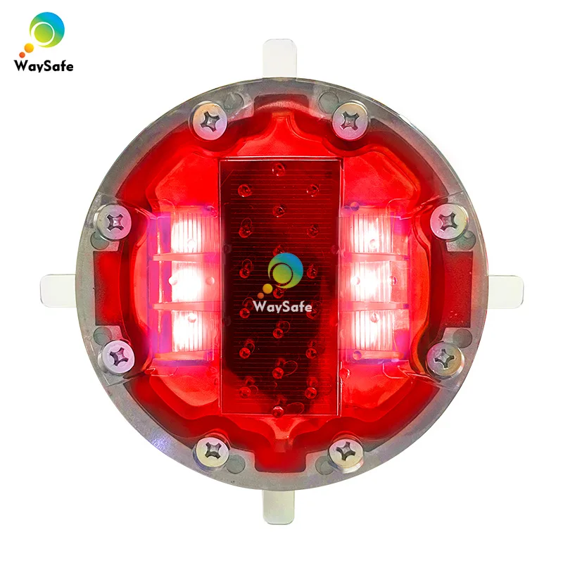 Smart Solar Road Stud mata kucing IP68 lampu berkedip tahan air untuk Crosswalk trotoar Motorway reflektor desain baru