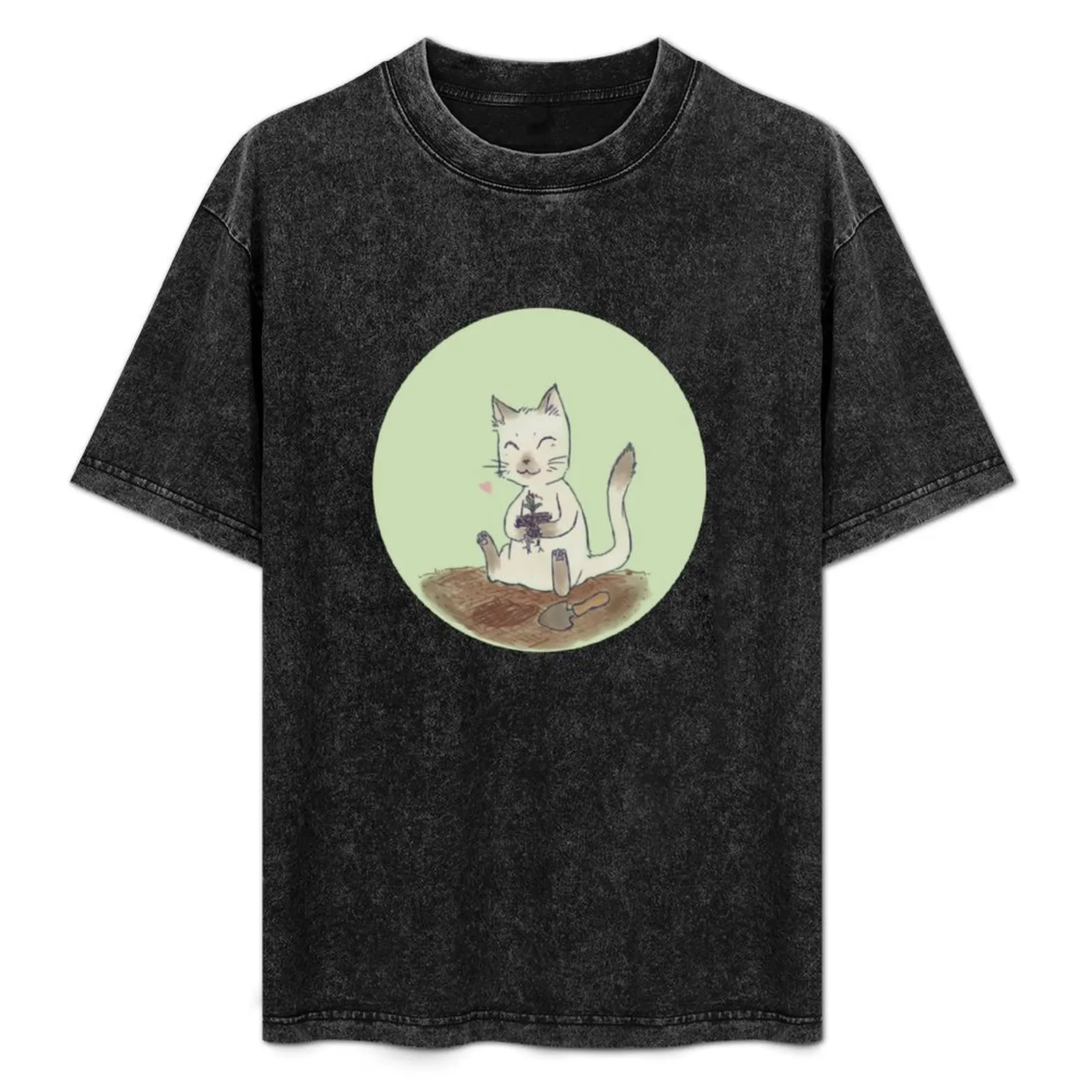 

Garden Cat T-Shirt Basic Simple Design Short Sleeve Shirt
