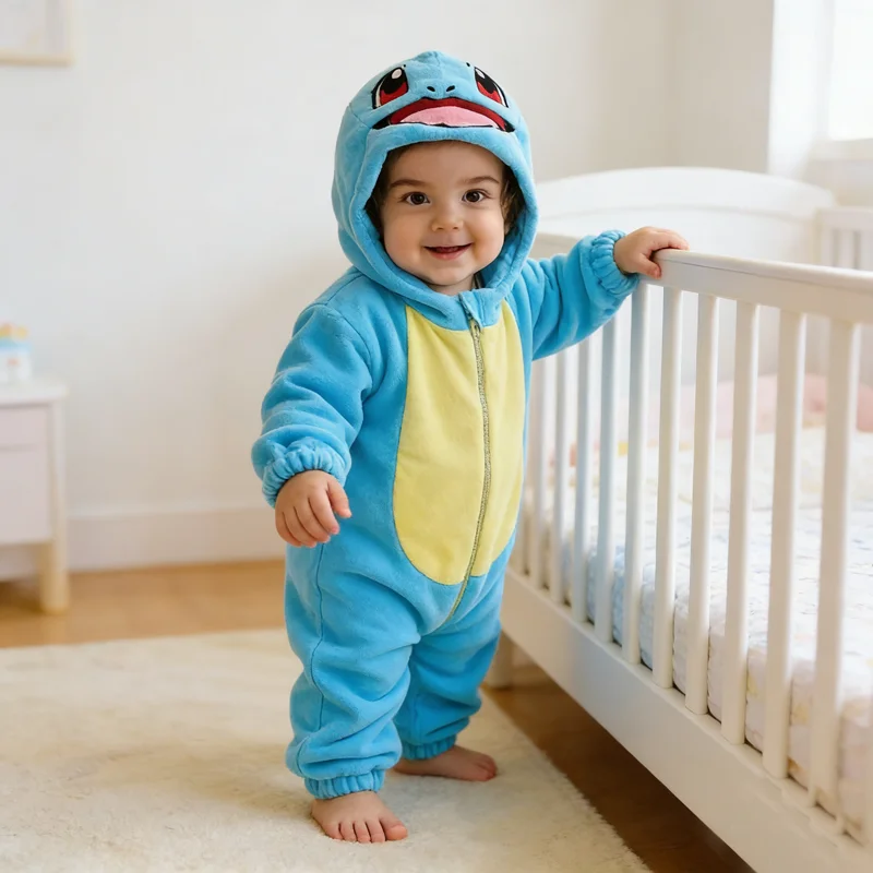 

Baby Onesies Blue Turtle Halloween Cosplay Costume Kids Cartoon Kigurumi Flannel Pajamas Kawaii Sleepwear Christmas Outfits