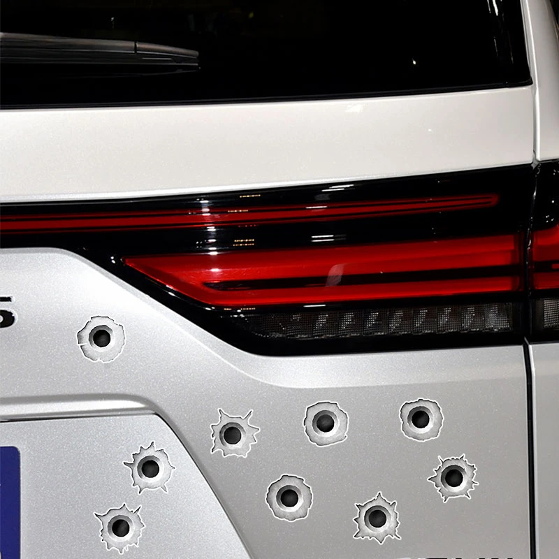 시뮬레이션 총알 구멍 오토바이 스티커 오토바이 연료 탱크 페어링 헬멧 스쿠터 커버 스크래치 비닐 데칼에 대한 방수