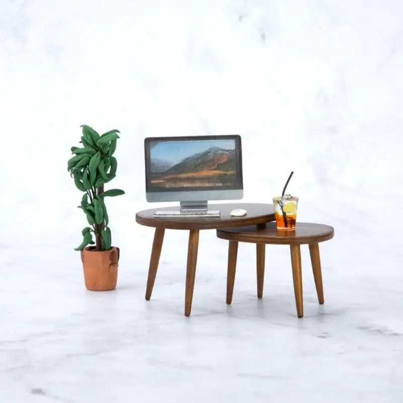 W3JF Dollhouse Bàn cà phê Mô hình phòng khách cung cấp đồ nội thất cảnh nhà