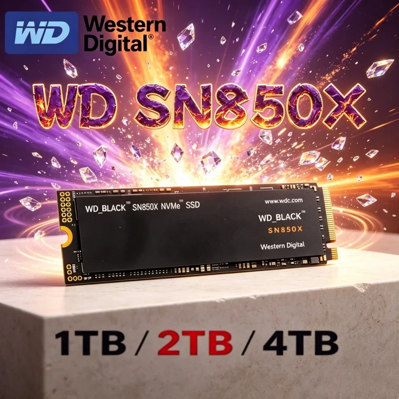 WD_BLACK SN850X Western Digital 1TB 2TB 4TB M.2 2280 PCIe4.0 NVMe SSD Stable-Output Gaming High Speed Drive For Laptop Upgrade